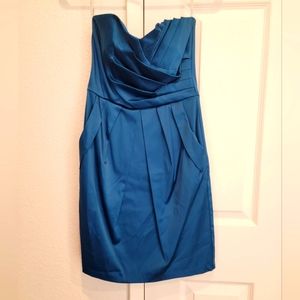 Satin finish blue cocktail dresses size 3